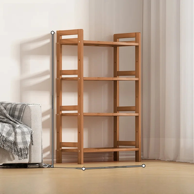 Multi-Layer Bamboo Storage Ra Simple Floor-Standing Kitchen elf Wall-Near Small Bookcase Narrow elf for Kitchen Storage