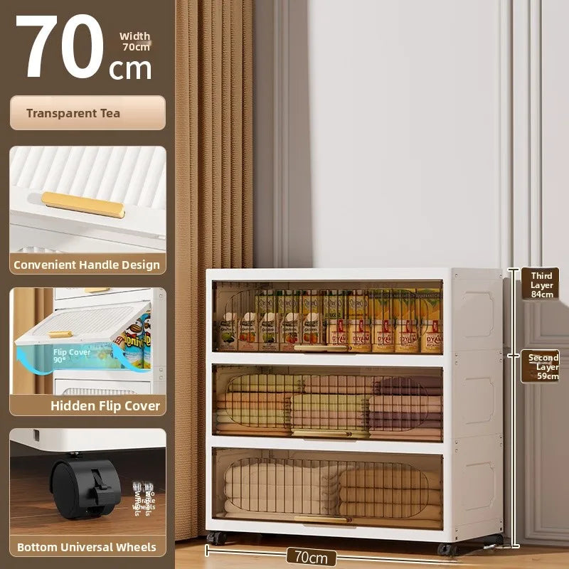 Batoom Kitchen Storage Cabinet Multi-layer Ra Door Ba Flip Cover Cabinet Wall Mounted Organizer for Clothes Living ...