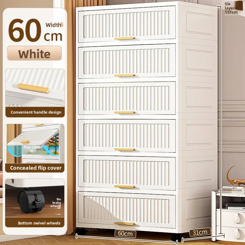 Batoom Kitchen Storage Cabinet Multi-layer Ra Door Ba Flip Cover Cabinet Wall Mounted Organizer for Clothes Living ...