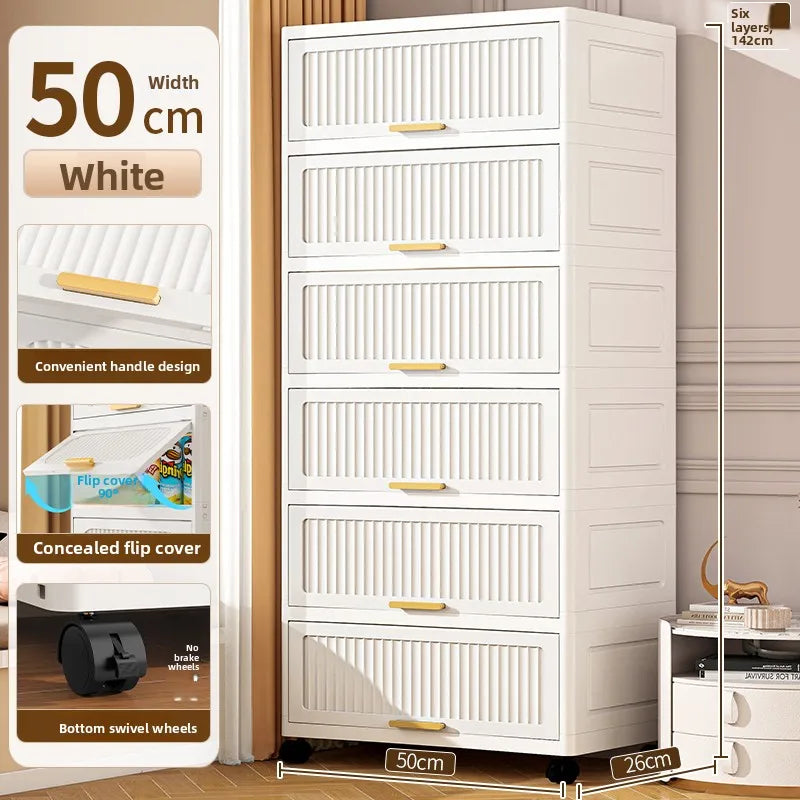 Batoom Kitchen Storage Cabinet Multi-layer Ra Door Ba Flip Cover Cabinet Wall Mounted Organizer for Clothes Living ...