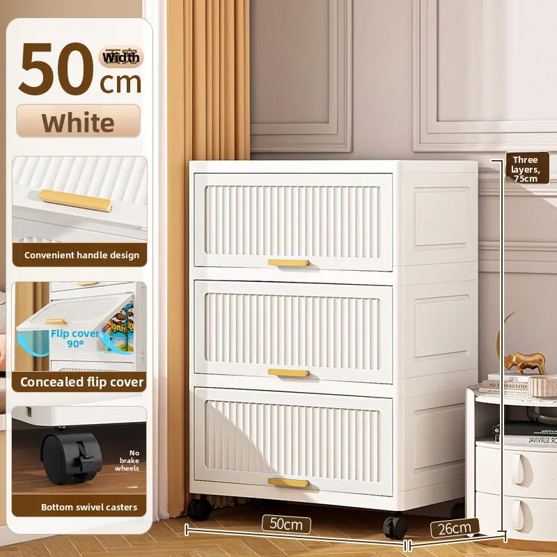 Batoom Kitchen Storage Cabinet Multi-layer Ra Door Ba Flip Cover Cabinet Wall Mounted Organizer for Clothes Living ...
