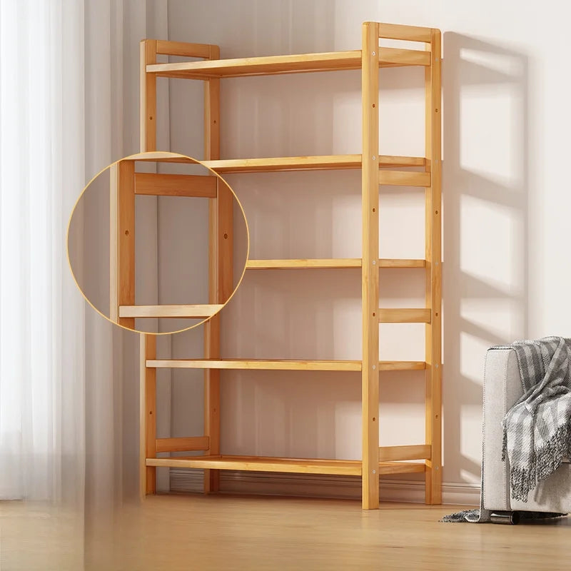 Multi-Layer Bamboo Storage Ra Simple Floor-Standing Kitchen elf Wall-Near Small Bookcase Narrow elf for Kitchen Storage
