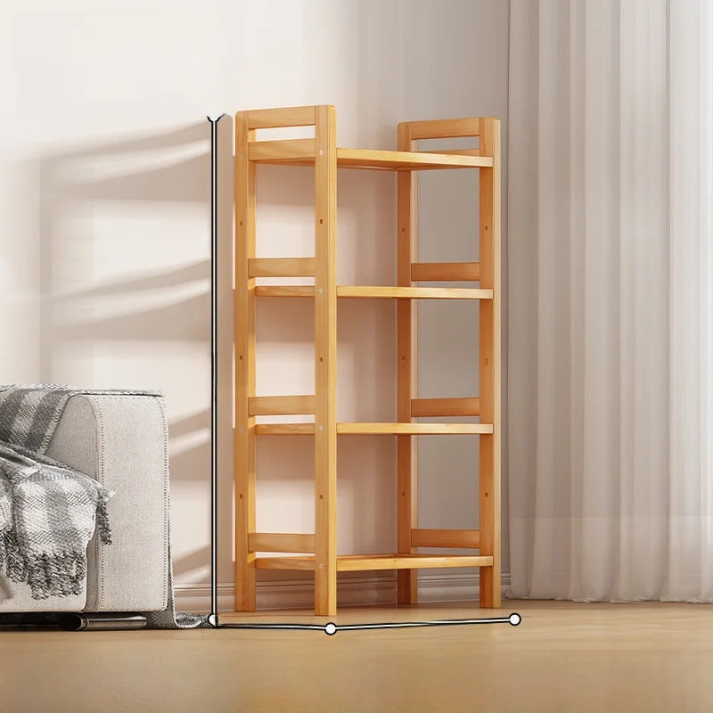 Multi-Layer Bamboo Storage Ra Simple Floor-Standing Kitchen elf Wall-Near Small Bookcase Narrow elf for Kitchen Storage