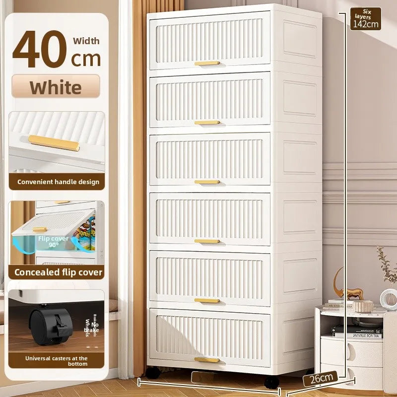 Batoom Kitchen Storage Cabinet Multi-layer Ra Door Ba Flip Cover Cabinet Wall Mounted Organizer for Clothes Living ...