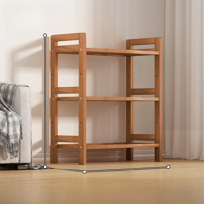 Multi-Layer Bamboo Storage Ra Simple Floor-Standing Kitchen elf Wall-Near Small Bookcase Narrow elf for Kitchen Storage