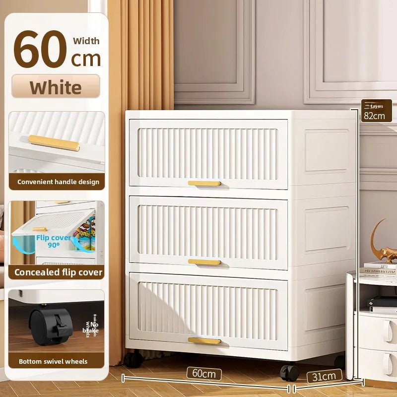 Batoom Kitchen Storage Cabinet Multi-layer Ra Door Ba Flip Cover Cabinet Wall Mounted Organizer for Clothes Living ...