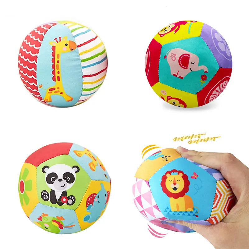 Baby Rattle Toys Ball Baby Toy For Newborn 0-12 Months Stuffed Animals Fabric Rattles Baby HandBell Educational Sensory Toy Gift