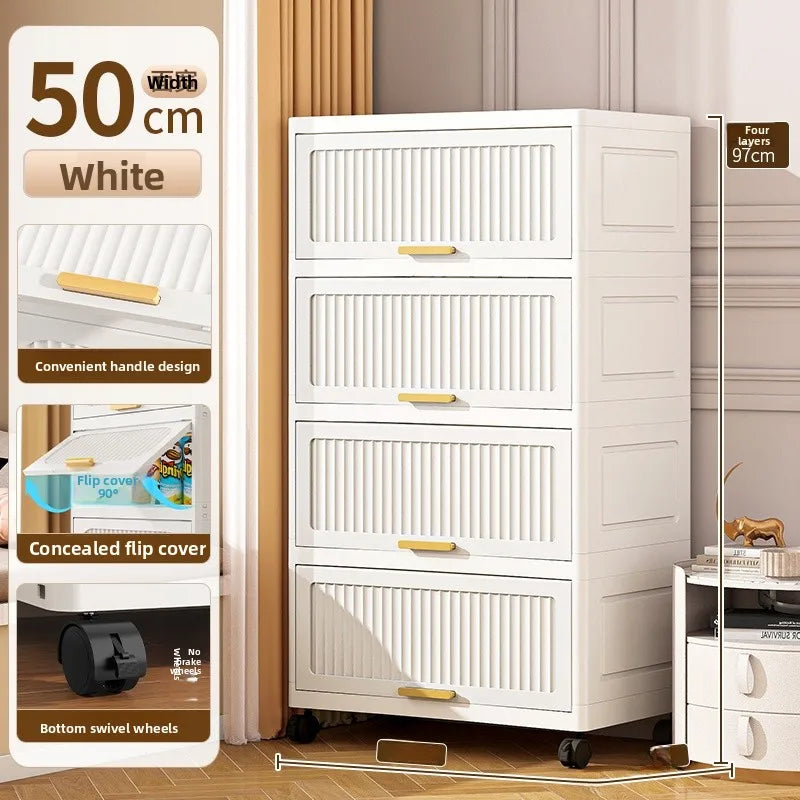 Batoom Kitchen  Storage Cabinet Multi-layer Ra Door Ba Flip Cover Cabinet Wall Mounted Organizer for Clothes Living ...
