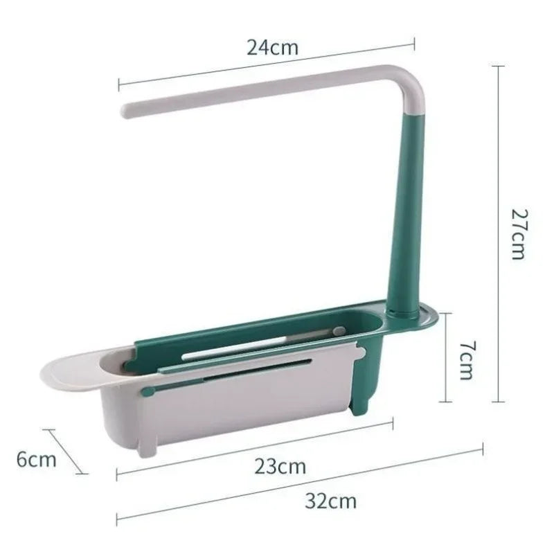 Kitchen Organizer Dish Drainer Telescopic Sink Racks Soap Sponge Holder Towel Stand Sink Shelf Tray Kitchen Storage