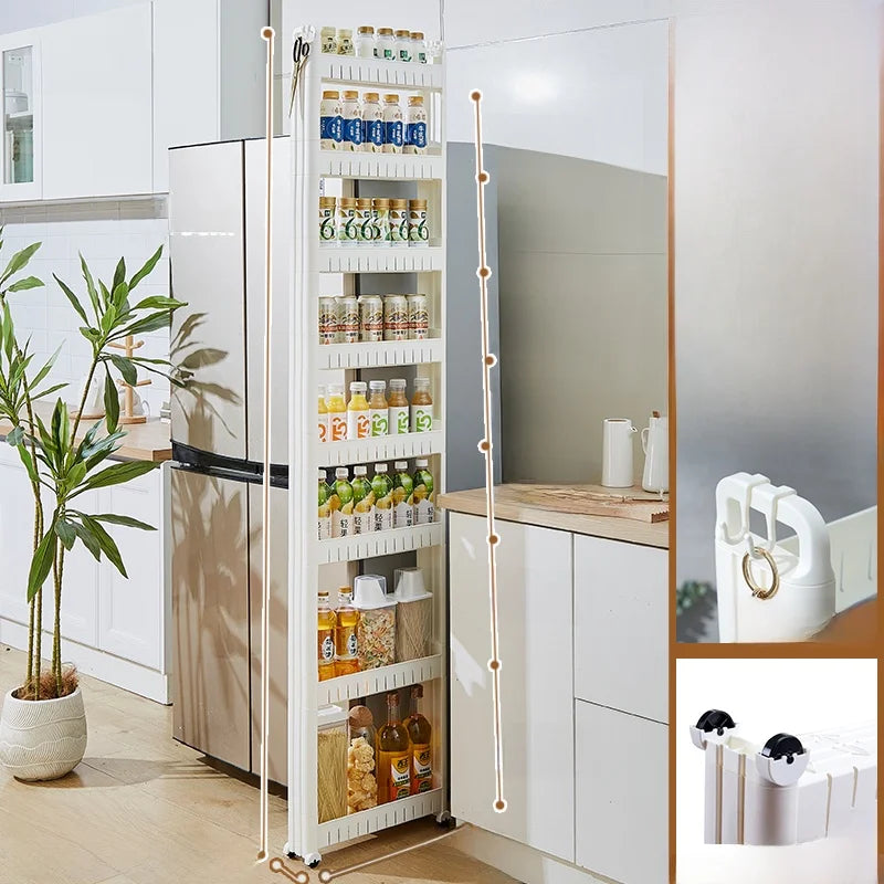 Narrow Kitchen Frie  elf Home Storage Organizer Plastic Wall Maximizing Utilization Ra elf