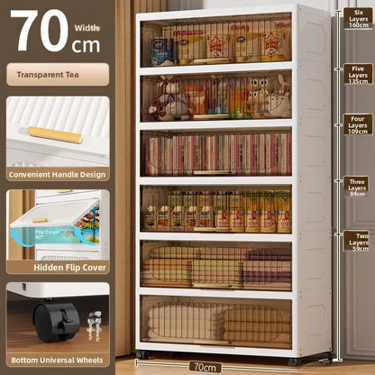Batoom Kitchen  Storage Cabinet Multi-layer Ra Door Ba Flip Cover Cabinet Wall Mounted Organizer for Clothes Living ...