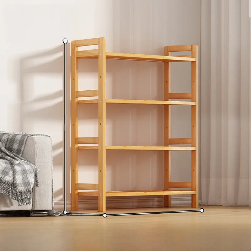 Multi-Layer Bamboo Storage Ra Simple Floor-Standing Kitchen elf Wall-Near Small Bookcase Narrow elf for Kitchen Storage