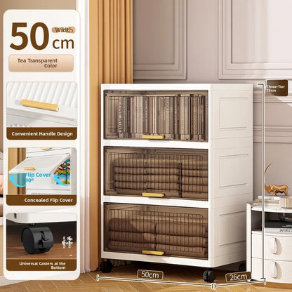 Batoom Kitchen  Storage Cabinet Multi-layer Ra Door Ba Flip Cover Cabinet Wall Mounted Organizer for Clothes Living ...