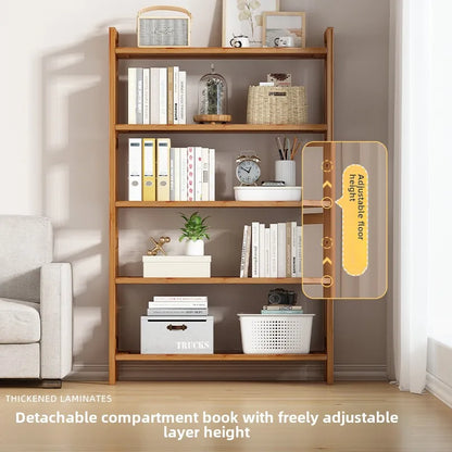 Multi-Layer Bamboo Storage Ra Simple Floor-Standing Kitchen elf Wall-Near Small Bookcase Narrow elf for Kitchen Storage