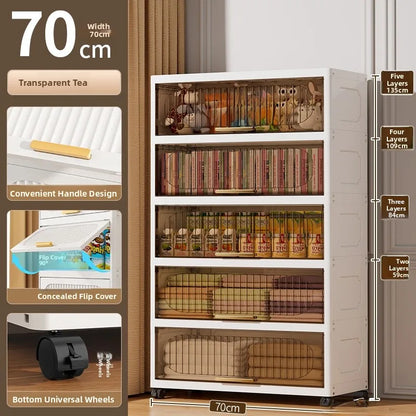 Batoom Kitchen  Storage Cabinet Multi-layer Ra Door Ba Flip Cover Cabinet Wall Mounted Organizer for Clothes Living ...