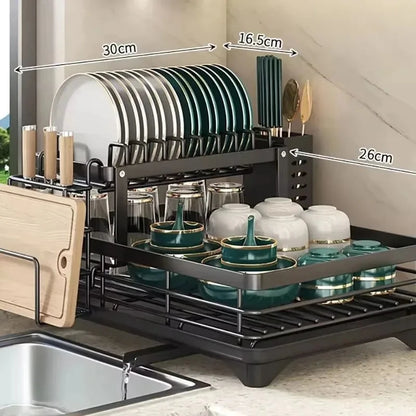 3.Storage bowl and plate rack, countertop, multi-functional bowl rack, kitchen storage rack inside the cabinet