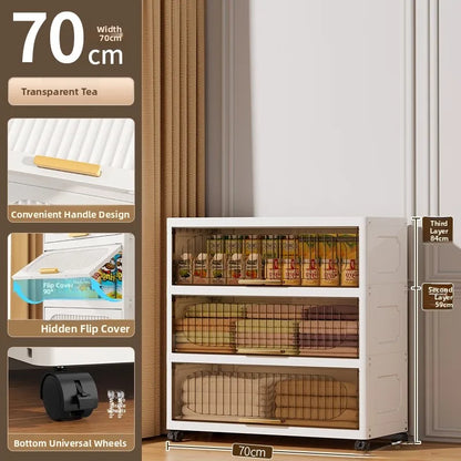 Batoom Kitchen  Storage Cabinet Multi-layer Ra Door Ba Flip Cover Cabinet Wall Mounted Organizer for Clothes Living ...