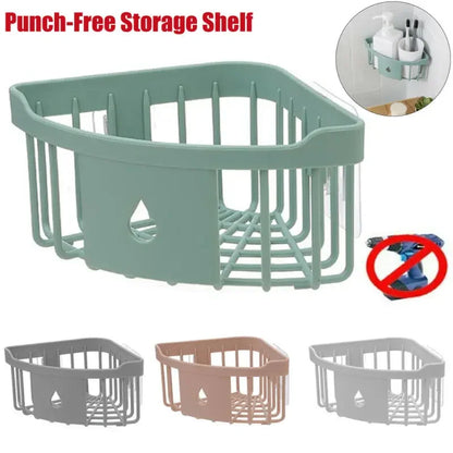 Kitchen Free Hole Shelf Bathroom Bathtub Wall Mounted  Storage Rack Organizer  Accessories Shower  Corner