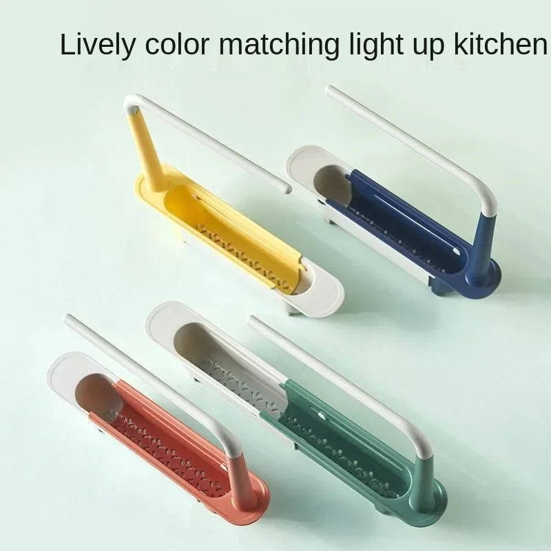 Kitchen Organizer Dish Drainer Telescopic Sink Racks Soap Sponge Holder Towel Stand Sink Shelf Tray Kitchen Storage