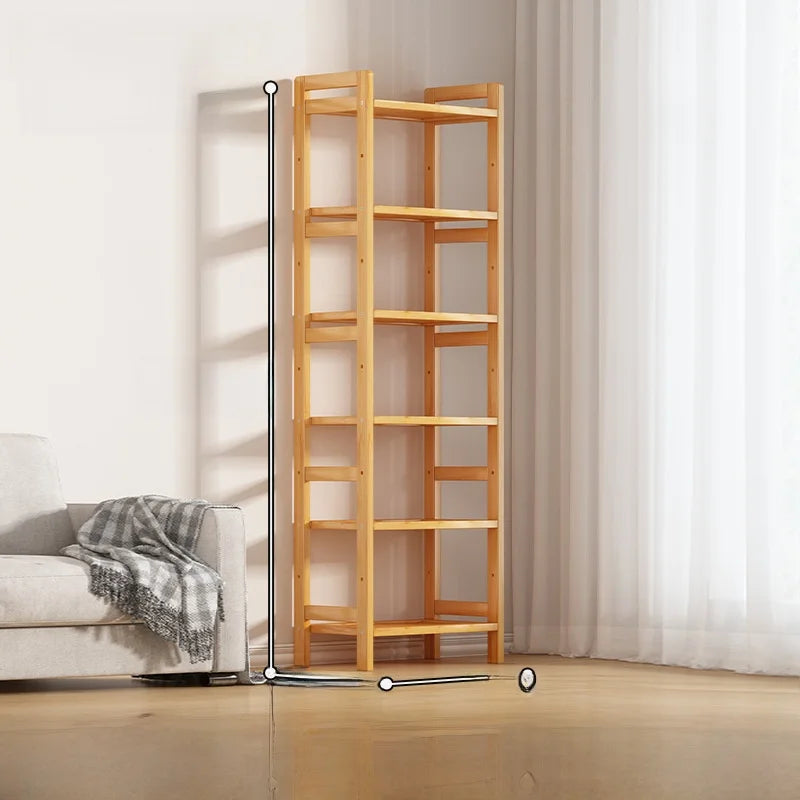 Multi-Layer Bamboo Storage Ra Simple Floor-Standing Kitchen elf Wall-Near Small Bookcase Narrow elf for Kitchen Storage