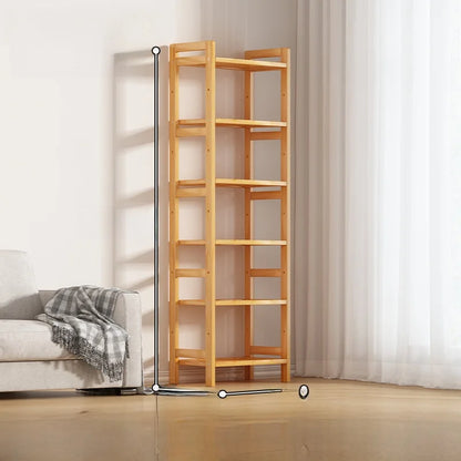 Multi-Layer Bamboo Storage Ra Simple Floor-Standing Kitchen elf Wall-Near Small Bookcase Narrow elf for Kitchen Storage
