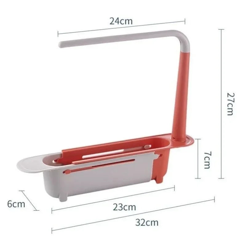 Kitchen Organizer Dish Drainer Telescopic Sink Racks Soap Sponge Holder Towel Stand Sink Shelf Tray Kitchen Storage