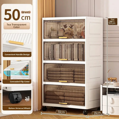 Batoom Kitchen  Storage Cabinet Multi-layer Ra Door Ba Flip Cover Cabinet Wall Mounted Organizer for Clothes Living ...