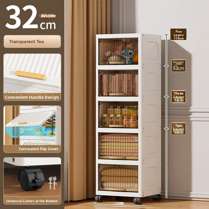 Batoom Kitchen  Storage Cabinet Multi-layer Ra Door Ba Flip Cover Cabinet Wall Mounted Organizer for Clothes Living ...