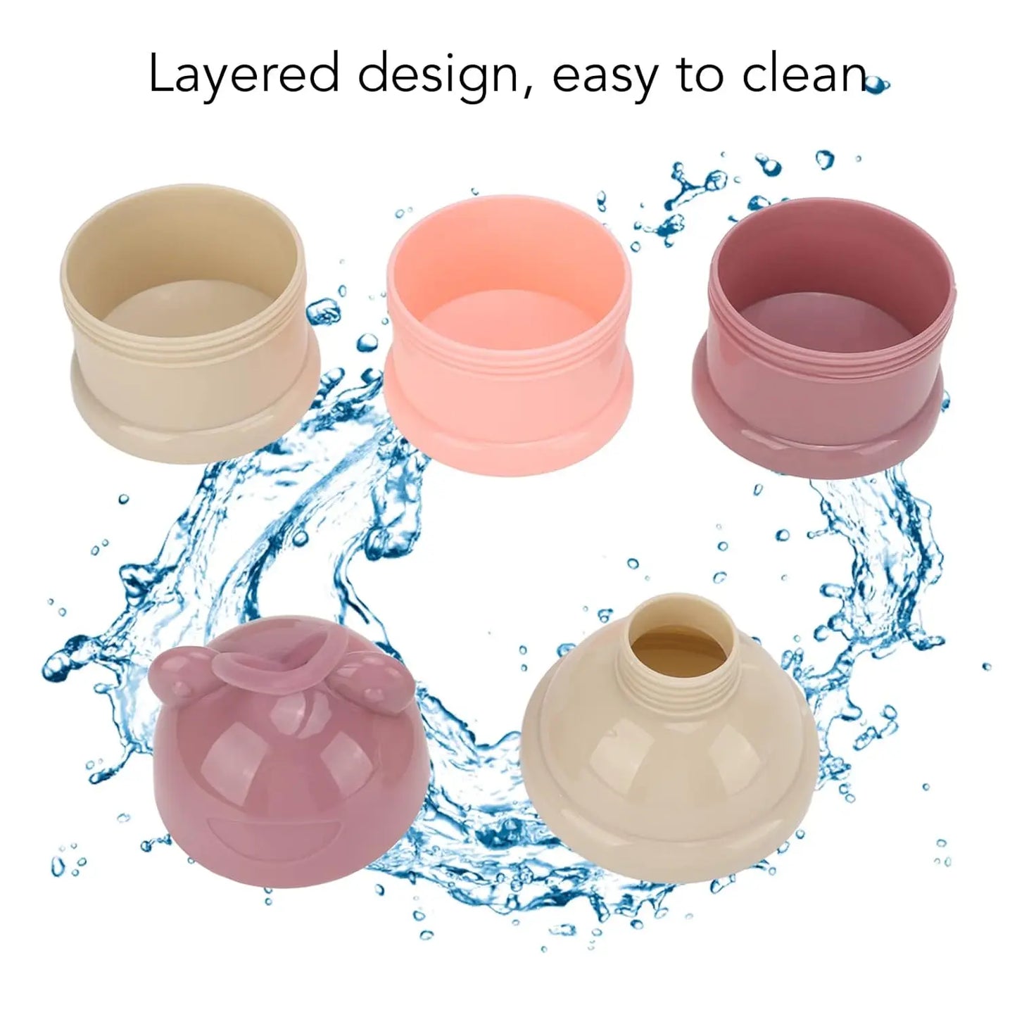 Baby Milk Powder Box, Removable Milk Powder Box Portable Easy To Carry for Toddlers in The Room Light Pink  Snack Container