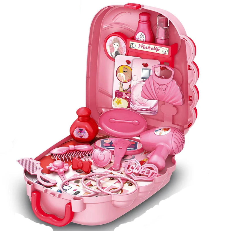 Kids Play Kitchen Set, Pretend Play Cooking Toys Set, Hamburg Doctor Tools Makeup Toys Playset For Toddlers, PlayHouse For Kids