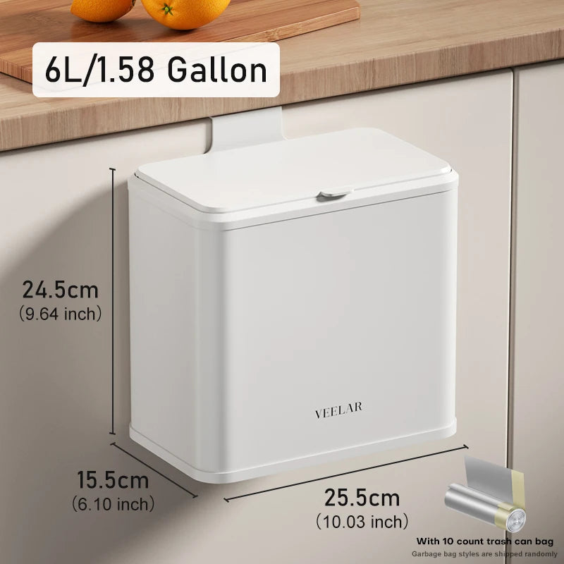 Kitchen  garbage can wall hanging waste paper basket trash can Kitchen cabinet hanging trash can Desktop trash bin dustbin with