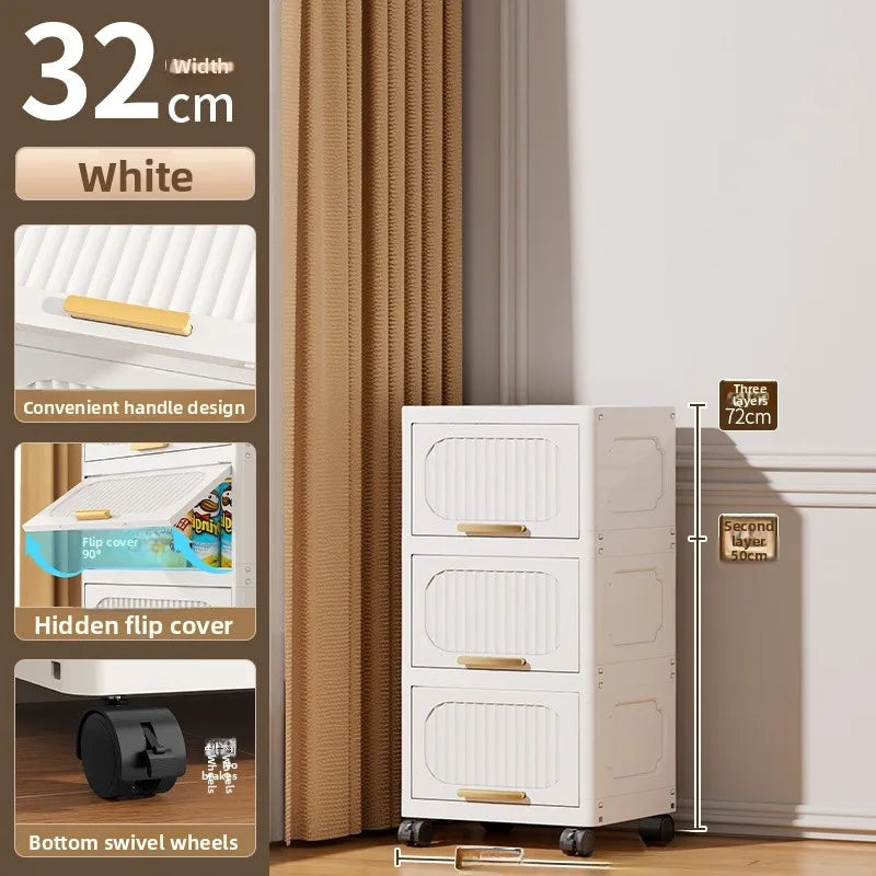 Batoom Kitchen  Storage Cabinet Multi-layer Ra Door Ba Flip Cover Cabinet Wall Mounted Organizer for Clothes Living ...