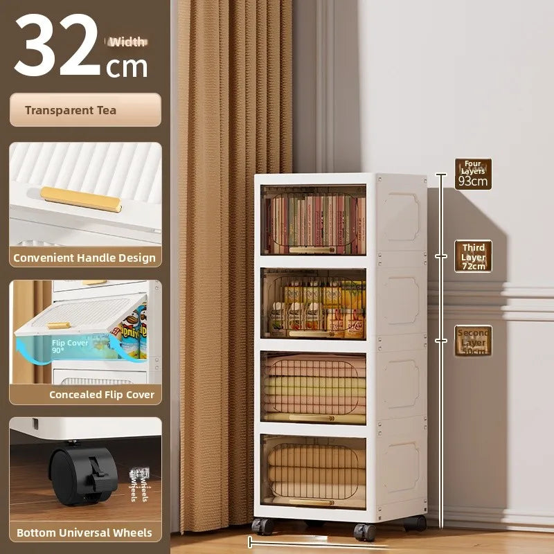 Batoom Kitchen  Storage Cabinet Multi-layer Ra Door Ba Flip Cover Cabinet Wall Mounted Organizer for Clothes Living ...