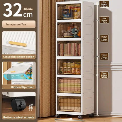 Batoom Kitchen  Storage Cabinet Multi-layer Ra Door Ba Flip Cover Cabinet Wall Mounted Organizer for Clothes Living ...
