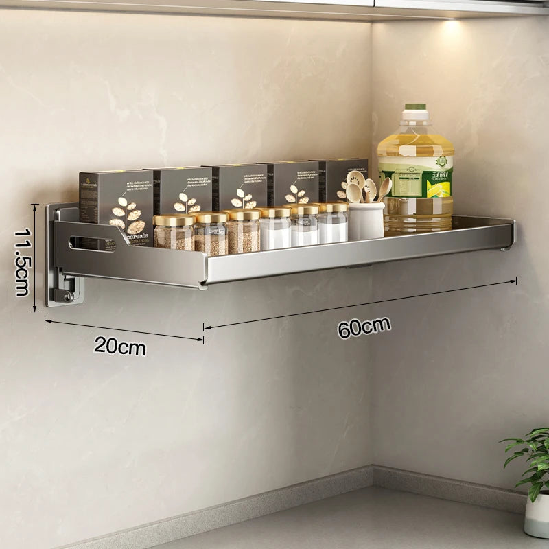 Wall Mounted Kitchen Utensils Organizer Home Spice Rack Box Jar Dish Drying Rack Wall Shelves Kitchen Storage Supplies Accessory