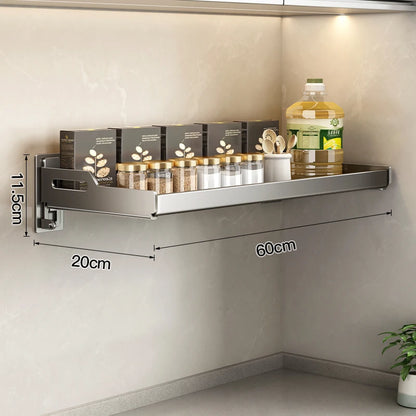 Wall Mounted Kitchen Utensils Organizer Home Spice Rack Box Jar Dish Drying Rack Wall Shelves Kitchen Storage Supplies Accessory