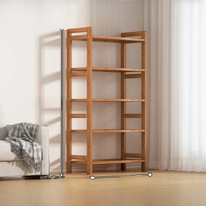 Multi-Layer Bamboo Storage Ra Simple Floor-Standing Kitchen elf Wall-Near Small Bookcase Narrow elf for Kitchen Storage