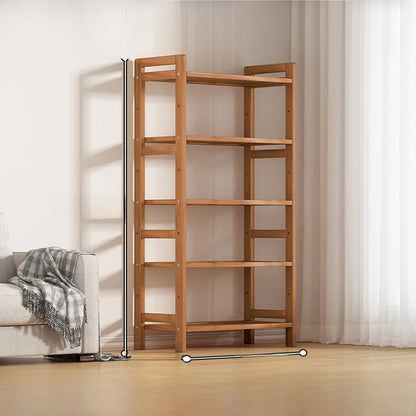 Multi-Layer Bamboo Storage Ra Simple Floor-Standing Kitchen elf Wall-Near Small Bookcase Narrow elf for Kitchen Storage