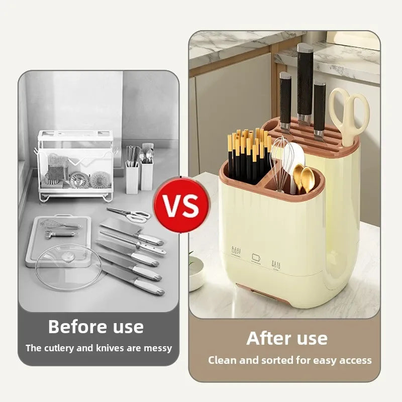 Kitchen shelf, household vegetable board storage rack, countertop drain, chopstick holder, cutting board, integrated knife holde