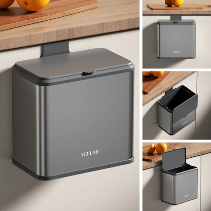 Kitchen  garbage can wall hanging waste paper basket trash can Kitchen cabinet hanging trash can Desktop trash bin dustbin with