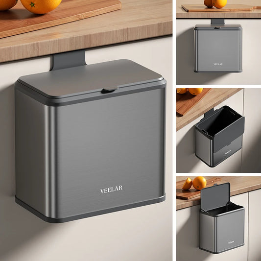 Kitchen  garbage can wall hanging waste paper basket trash can Kitchen cabinet hanging trash can Desktop trash bin dustbin with