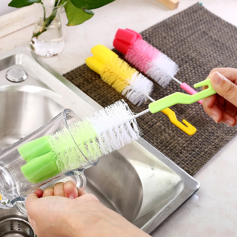 Baby Bottle Brush Multi-Purpose Long Handle Fine Hair Sponge Cleaning Brush Household Dishwashing Cup Washing Cleaning Tools Bab
