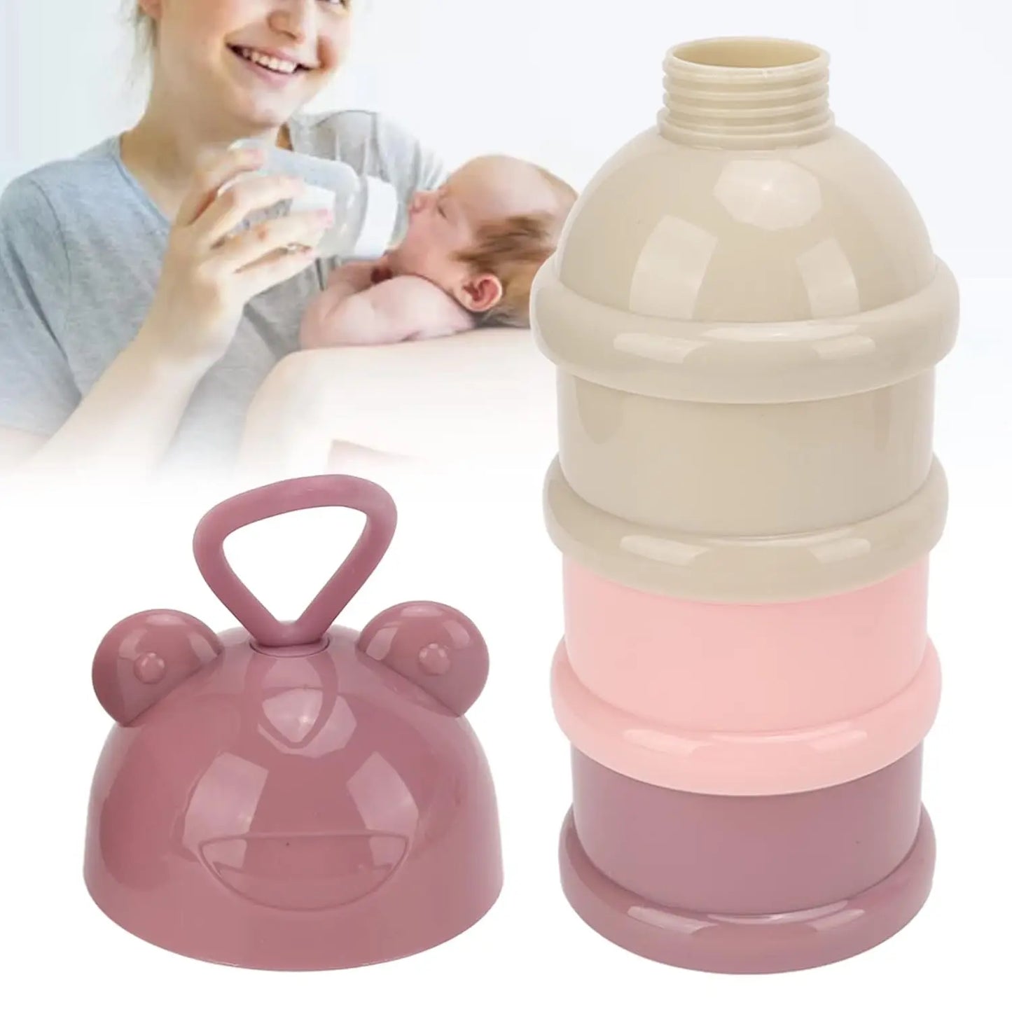 Baby Milk Powder Box, Removable Milk Powder Box Portable Easy To Carry for Toddlers in The Room Light Pink  Snack Container