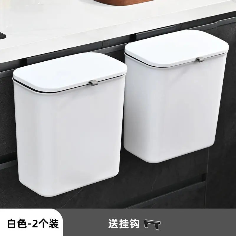 Large Size Wall-Mounted Kitchen Tra Can Living Room Batoom Hanging Waste Paper Basket Food Residue Classin Storage...