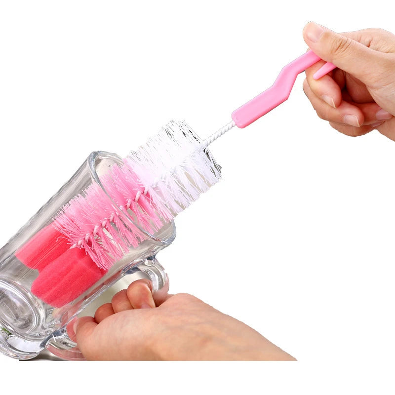 Baby Bottle Brush Multi-Purpose Long Handle Fine Hair Sponge Cleaning Brush Household Dishwashing Cup Washing Cleaning Tools Bab