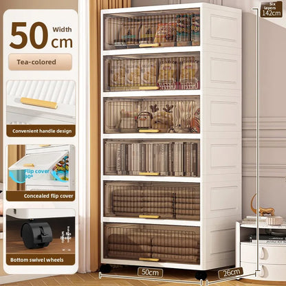 Batoom Kitchen  Storage Cabinet Multi-layer Ra Door Ba Flip Cover Cabinet Wall Mounted Organizer for Clothes Living ...