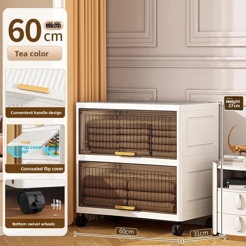 Batoom Kitchen  Storage Cabinet Multi-layer Ra Door Ba Flip Cover Cabinet Wall Mounted Organizer for Clothes Living ...