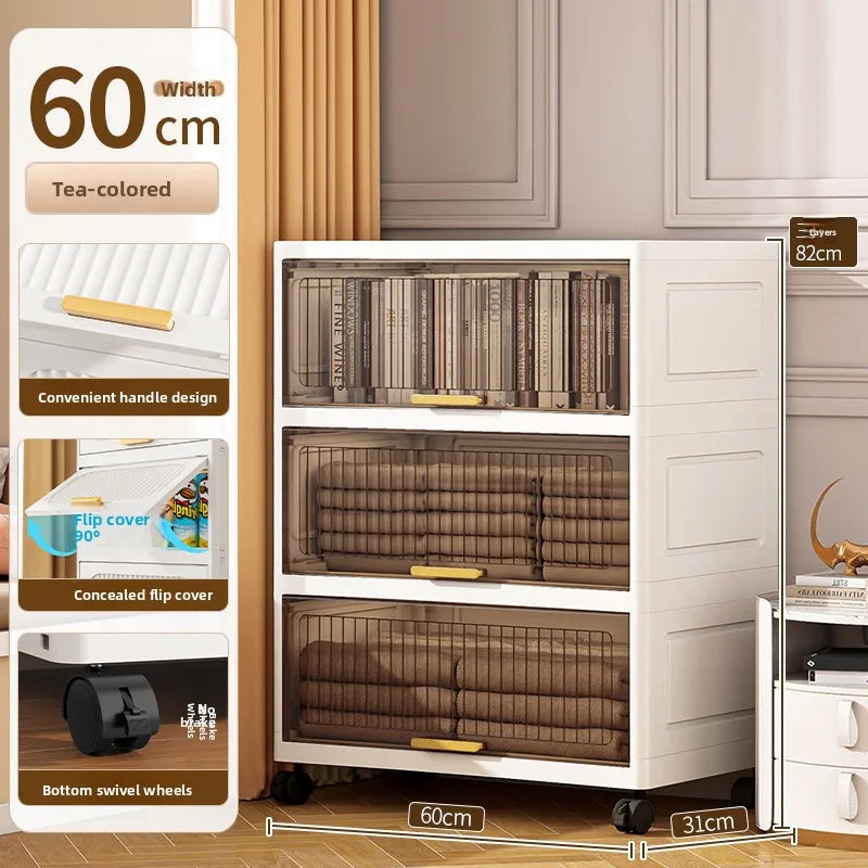 Batoom Kitchen  Storage Cabinet Multi-layer Ra Door Ba Flip Cover Cabinet Wall Mounted Organizer for Clothes Living ...