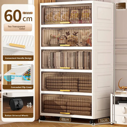 Batoom Kitchen  Storage Cabinet Multi-layer Ra Door Ba Flip Cover Cabinet Wall Mounted Organizer for Clothes Living ...