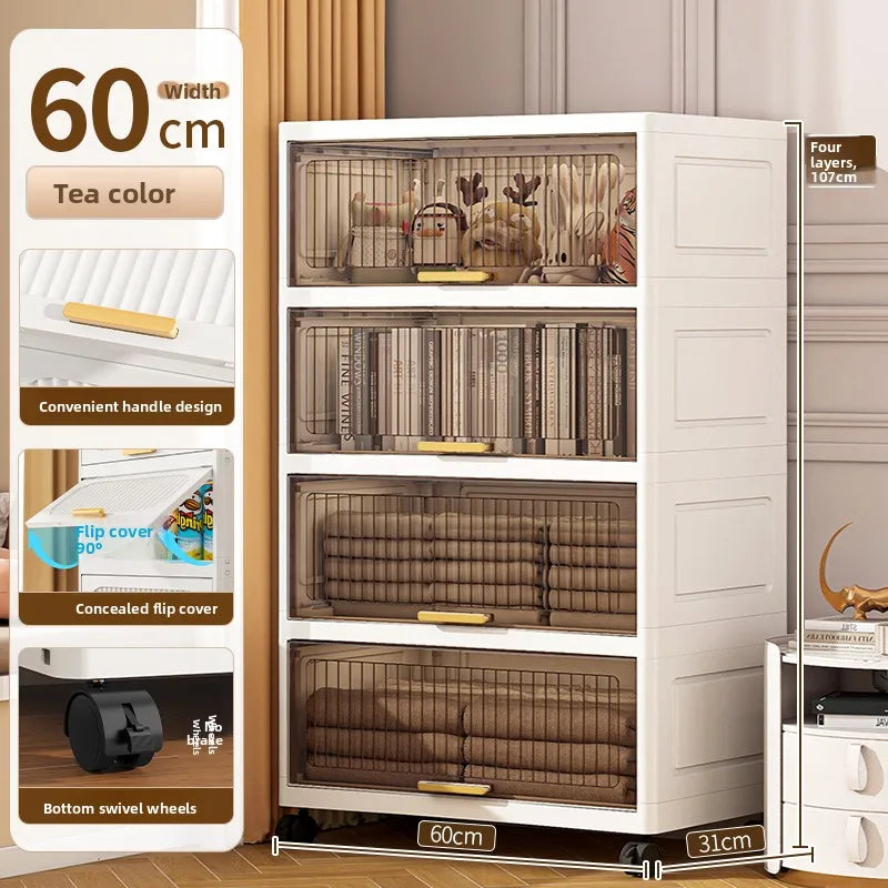 Batoom Kitchen  Storage Cabinet Multi-layer Ra Door Ba Flip Cover Cabinet Wall Mounted Organizer for Clothes Living ...